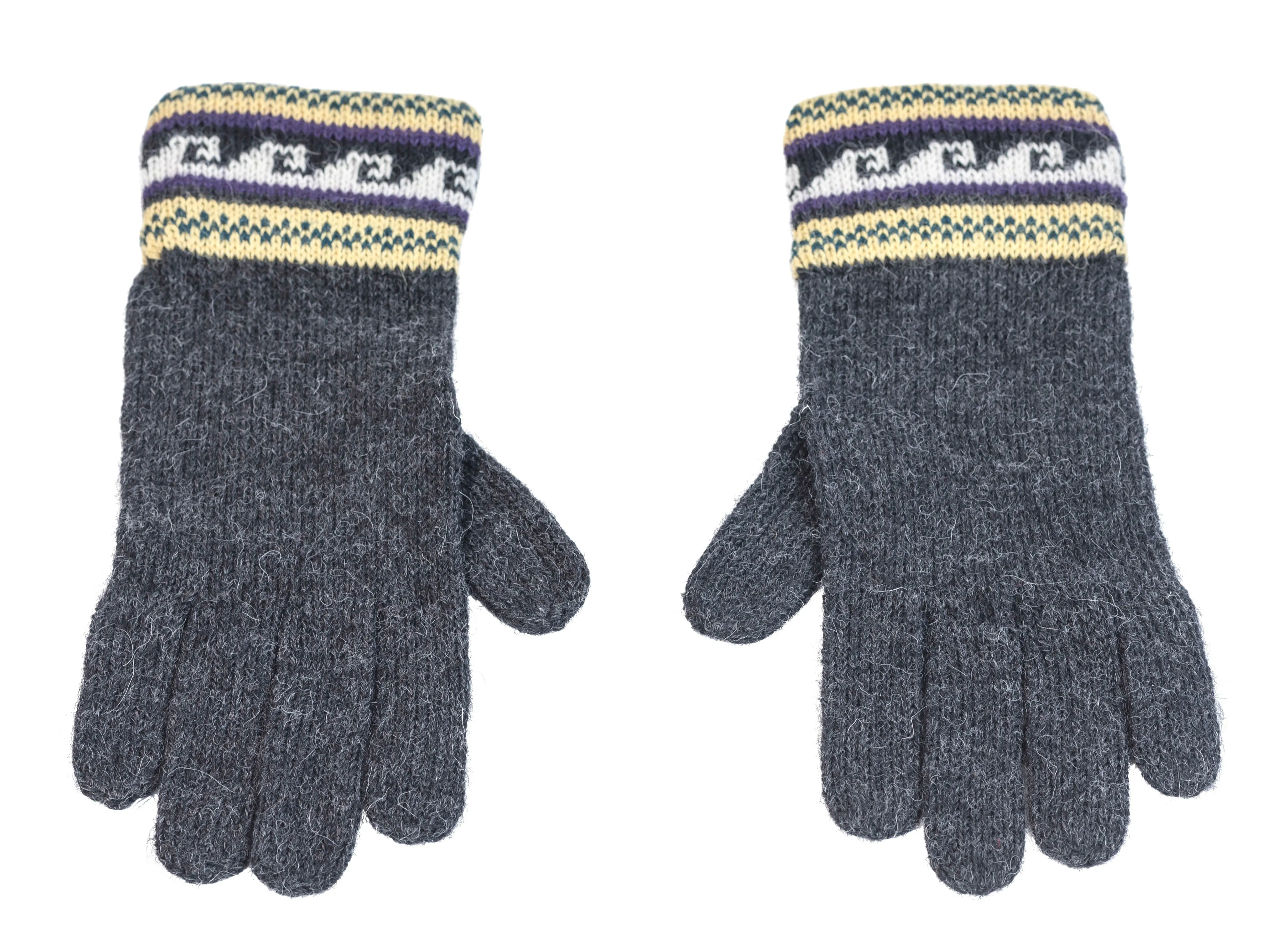 100% Alpaca Wool Gloves (Grey)