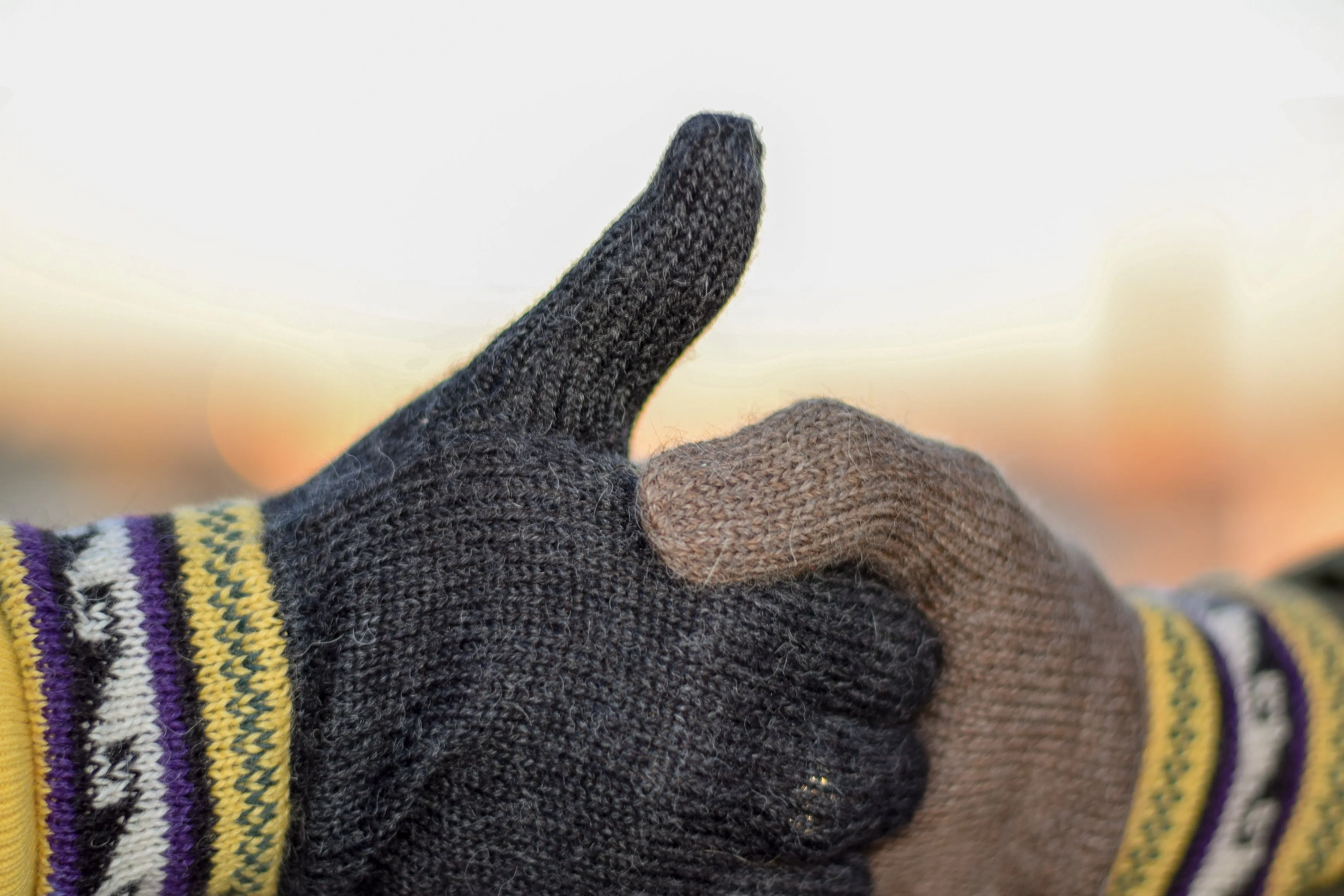 100% Alpaca Wool Gloves (Grey)