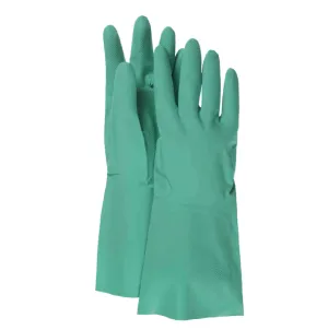 13" Flock-Lined Green Nitrile Gloves (Dozen)