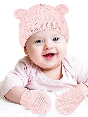 1set  Knitted Hat And Gloves Set- FD