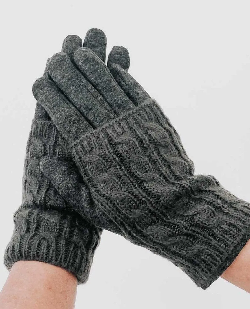 3 in 1 Texting Gloves Charcoal