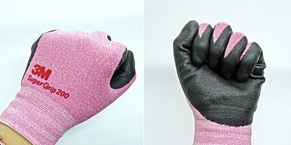 3M Nitrile Work Gloves for Woman - Pink, 5 Pairs Screen Touch, Foam Coated, Machine Washable, Lightweight