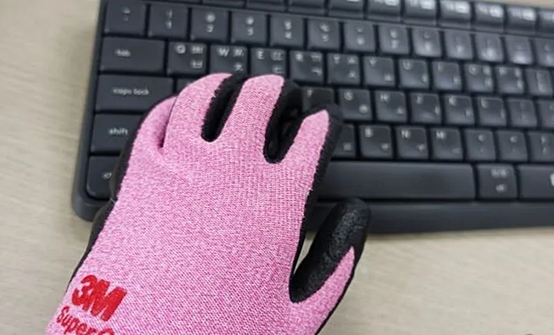 3M Nitrile Work Gloves for Woman - Pink, 5 Pairs Screen Touch, Foam Coated, Machine Washable, Lightweight
