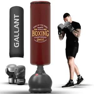 5.5ft Free Standing Punch Bag with 12oz Gloves and Cover - Free Standing Heavy Bag