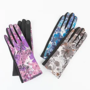 6 Piece Hilarie Abstract Floral Print Gloves Assortment