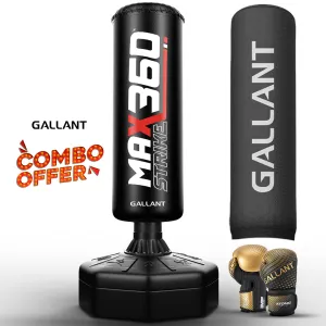 6ft Max Strike 360 Free Standing Punch Bag With Gloves &  Rain Cover