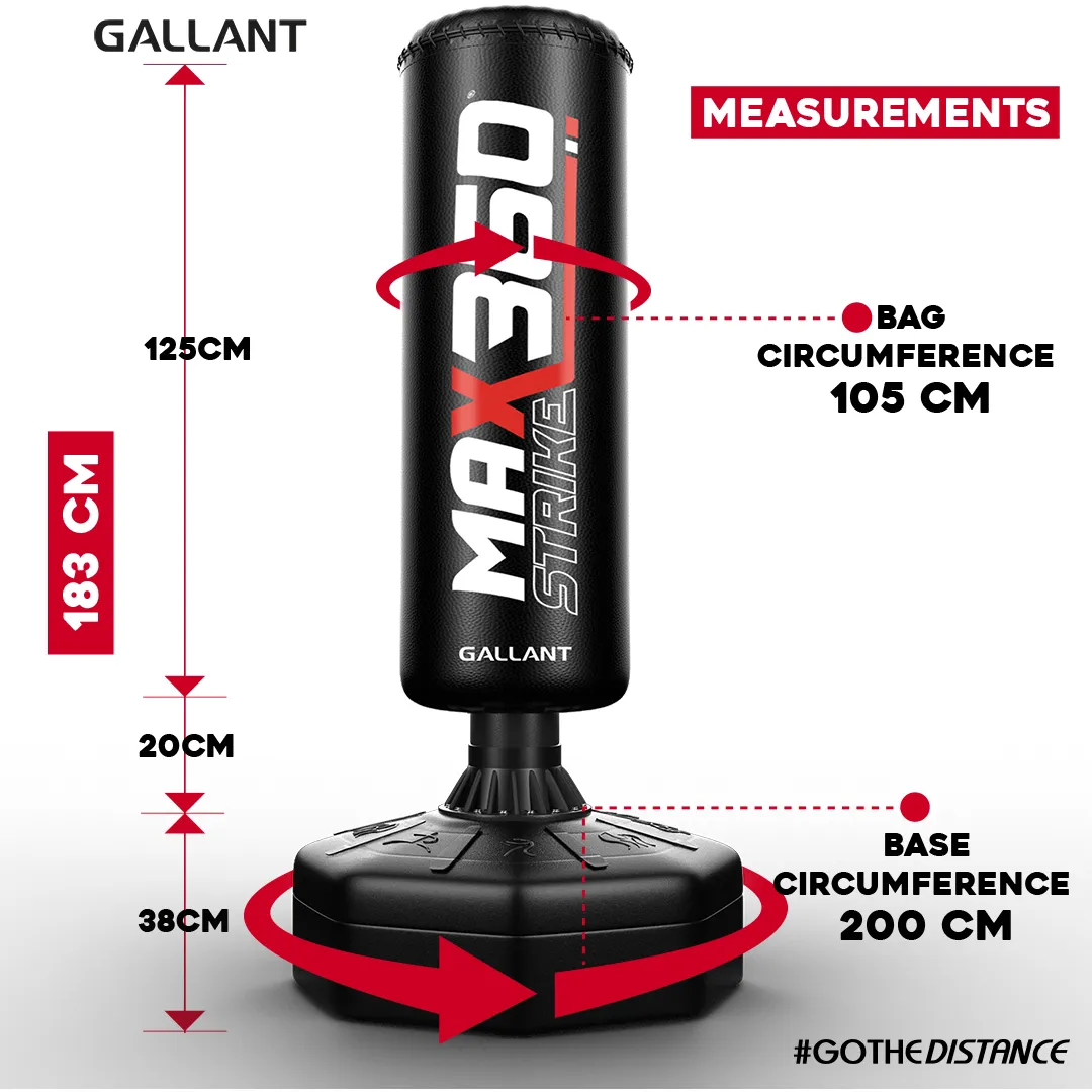 6ft Max Strike 360 Free Standing Punch Bag With Gloves &  Rain Cover