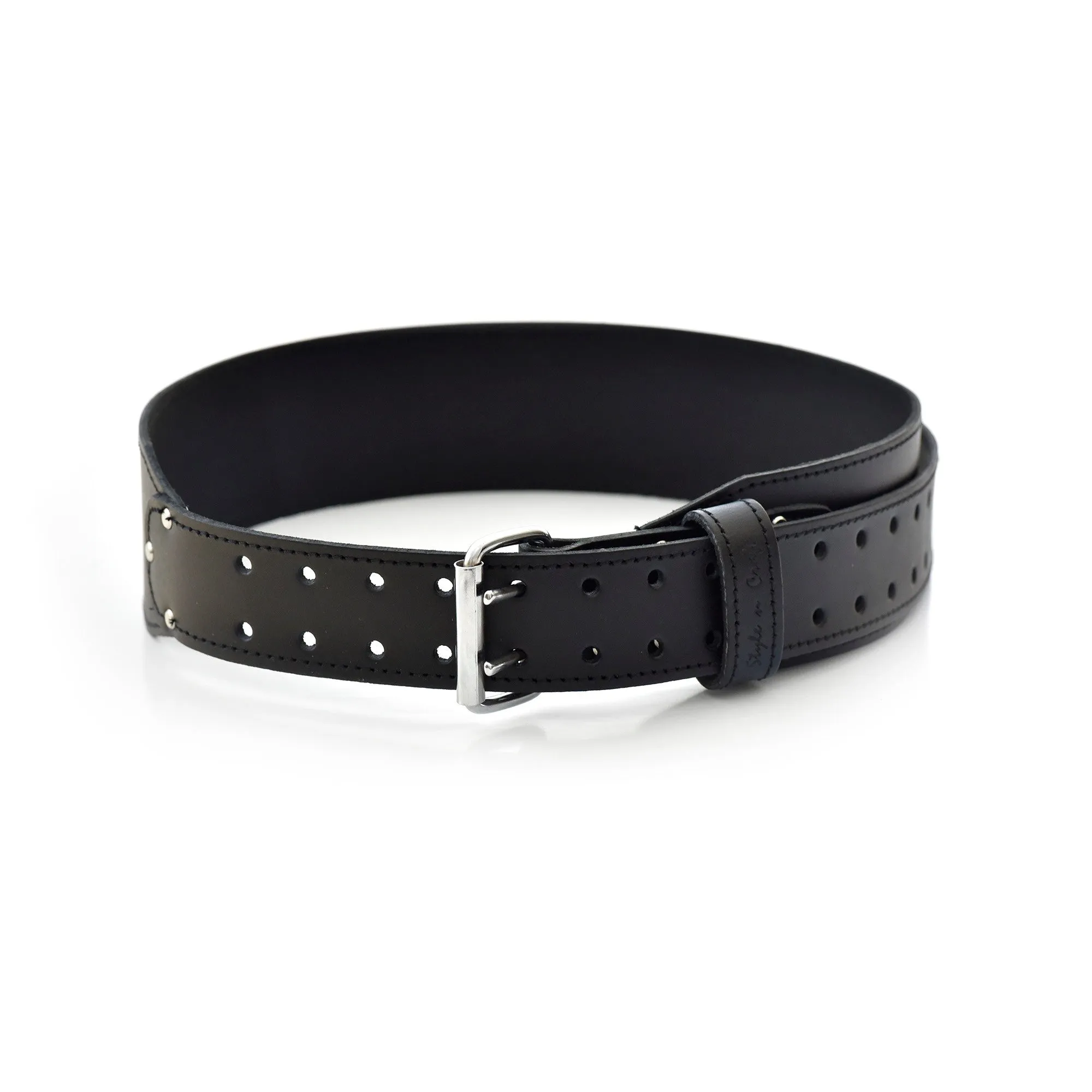 75437 - 3 Inch Wide Tapered Work Belt in Heavy Full Grain Leather in Black | Style n Craft