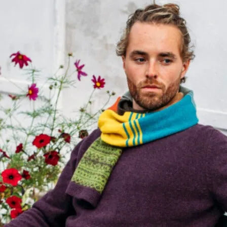 Alloa Striped Scarf - October