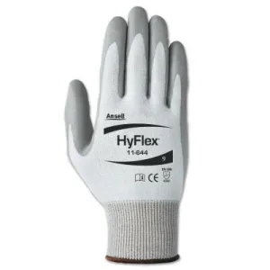 Ansell HyFlex 11-644 Light Cut Protection Gloves, Size 9, Gray/White, 11-644-9
