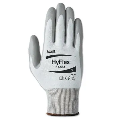 Ansell HyFlex 11-644 Light Cut Protection Gloves, Size 9, Gray/White, 11-644-9