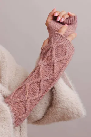 Aran Soft Knitted fingerless gloves - Easy Texting📱