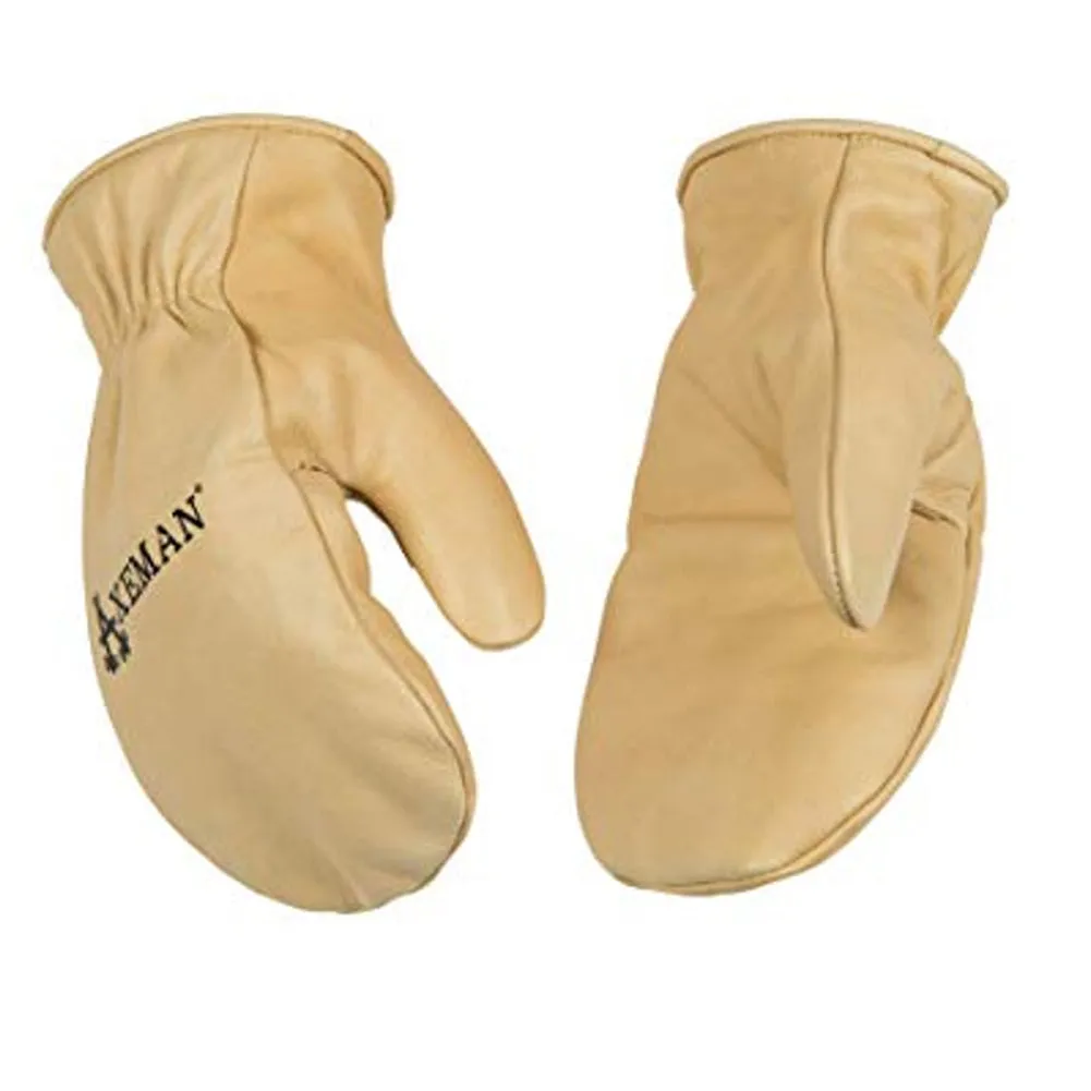 Axeman Lined Grain Leather Insulated Mitt - Golden - 1930