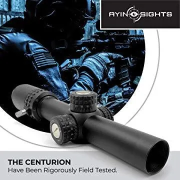 AYIN Sights Centurion 1-6x24 Tactical/Hunting Scope with Tactical Turrets, Throw Lever & Flip Caps
