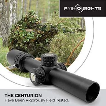 AYIN Sights Centurion 1-6x24 Tactical/Hunting Scope with Tactical Turrets, Throw Lever & Flip Caps