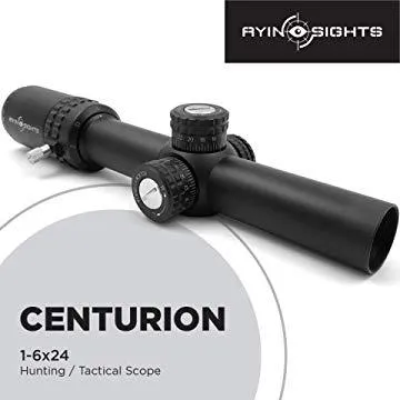 AYIN Sights Centurion 1-6x24 Tactical/Hunting Scope with Tactical Turrets, Throw Lever & Flip Caps