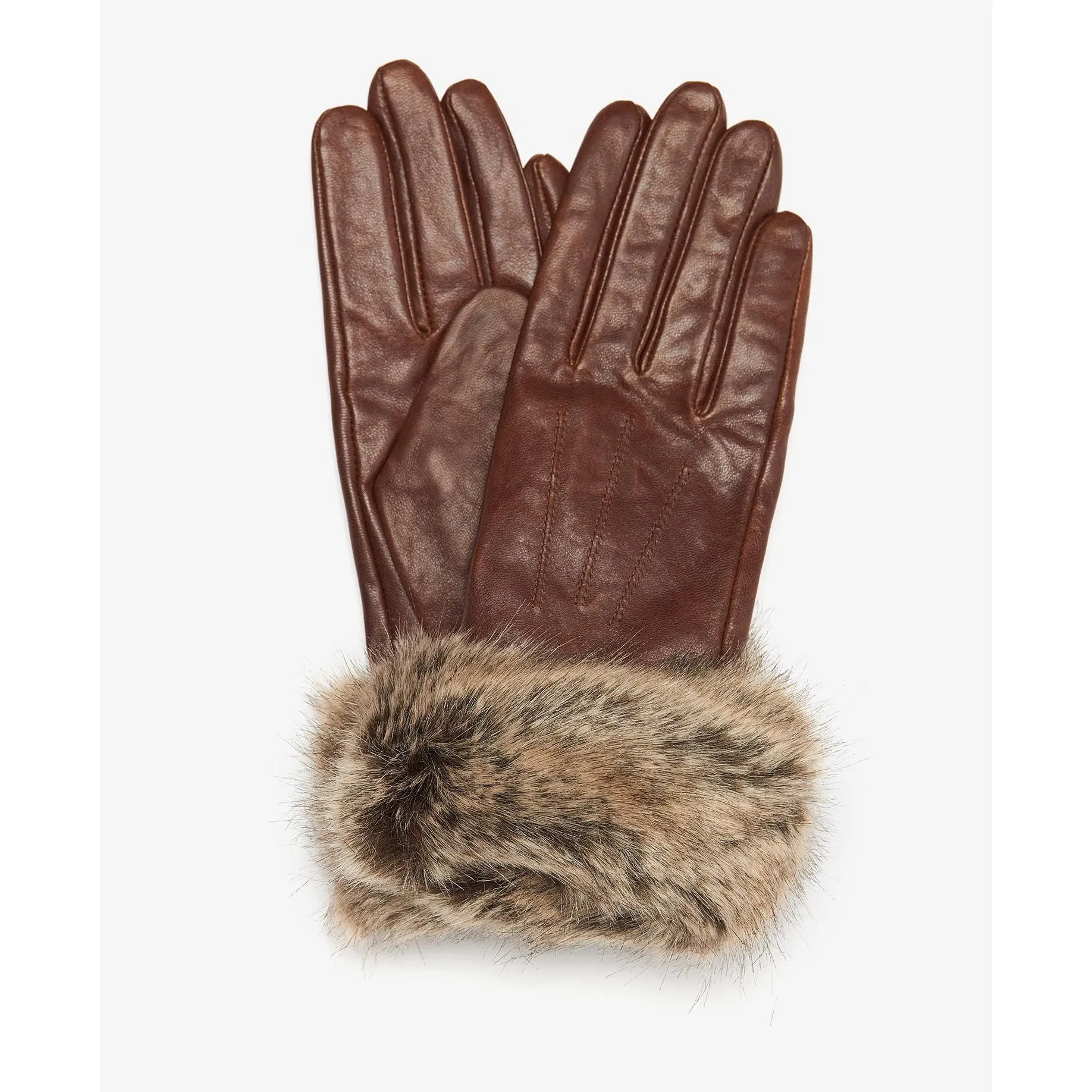 Barbour Fur Trimmed Leather Gloves