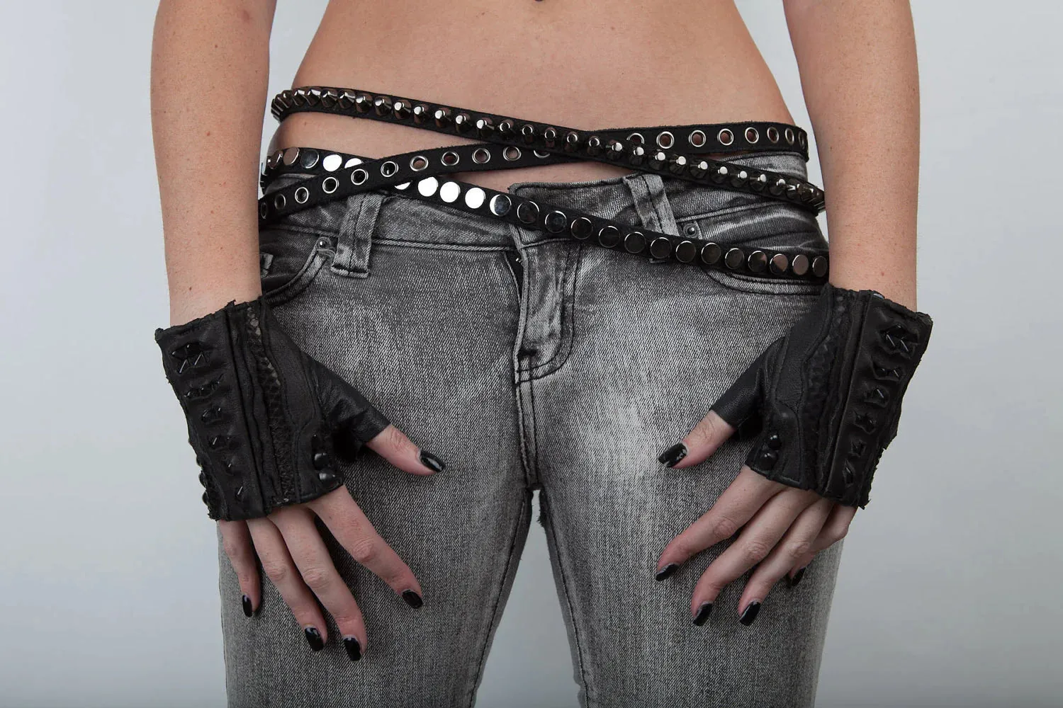 Beastly Leather & Snakeskin Gloves