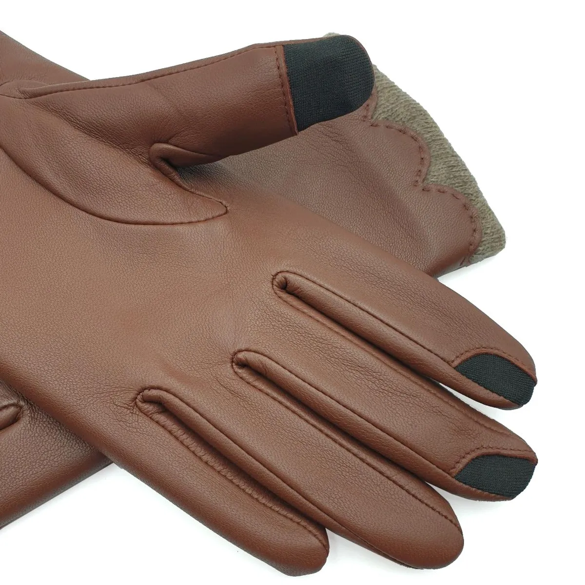 Beatrice - Women's Touch Screen Leather Gloves