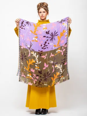 Bed of Flowers Shawl - Olive