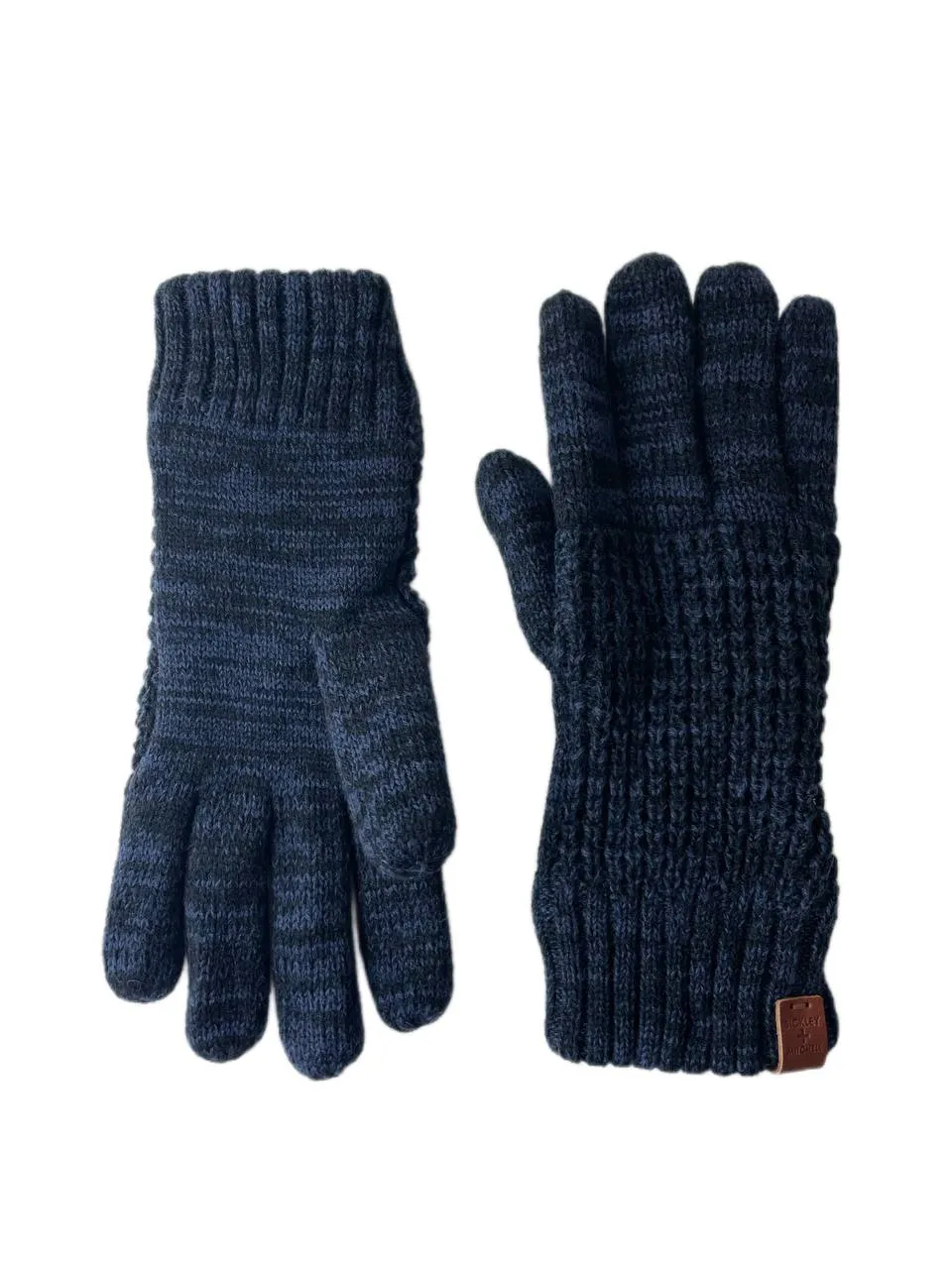 Bickley   Mitchell Men's Navy Twist Basic Knitted Gloves One Size NWT