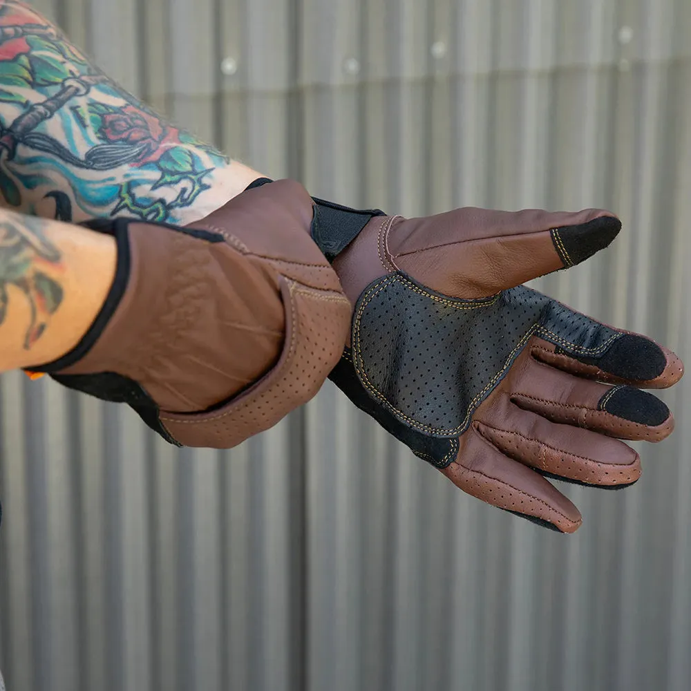 BILTWELL BORREGO LEATHER GLOVE [CHOCOLATE]