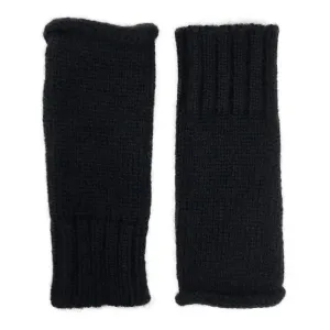 Black Essential Knit Alpaca Gloves for Warmth and Style