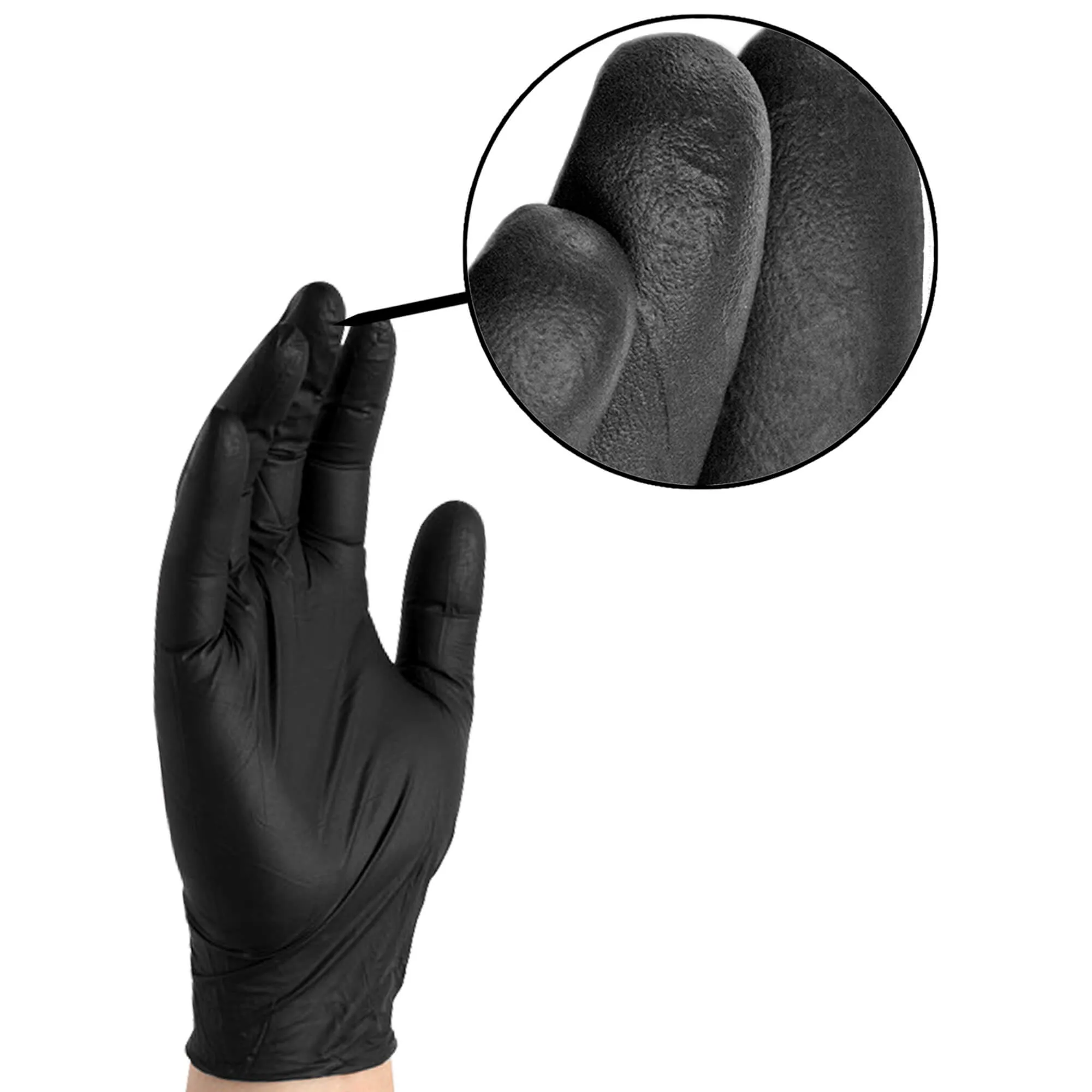 Black Medical Nitrile Exam Latex Free Disposable Gloves-Case of 1000
