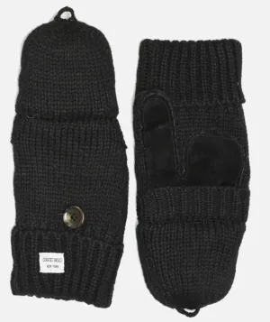 Black Wool Fingerless/glove mitten