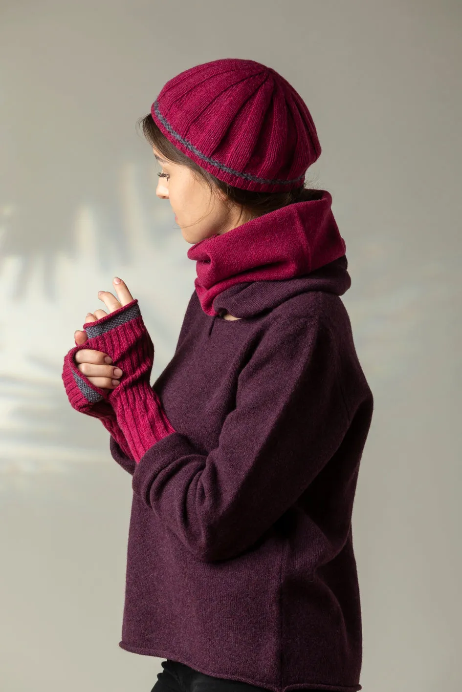 Bowden Rib Open Mitt - Rosehip