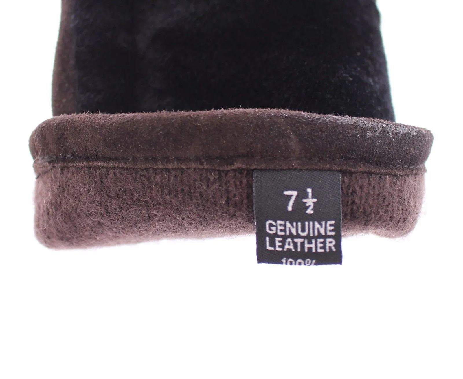 Brown Kangaroo Lambskin Fur Suede Wrist Gloves