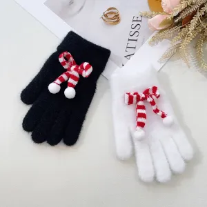 Buy One Get One! Big Promotion. New Style Christmas Cute Bowknot Warm Gloves. Touchscreen Winter Knitted Gloves.C241021-3