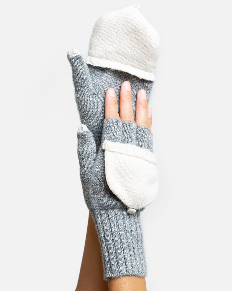 Cashmere Color Block Pop Top Gloves