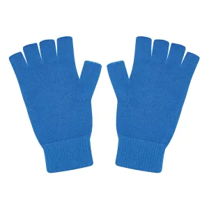 Cashmere Fingerless Gloves in Sky