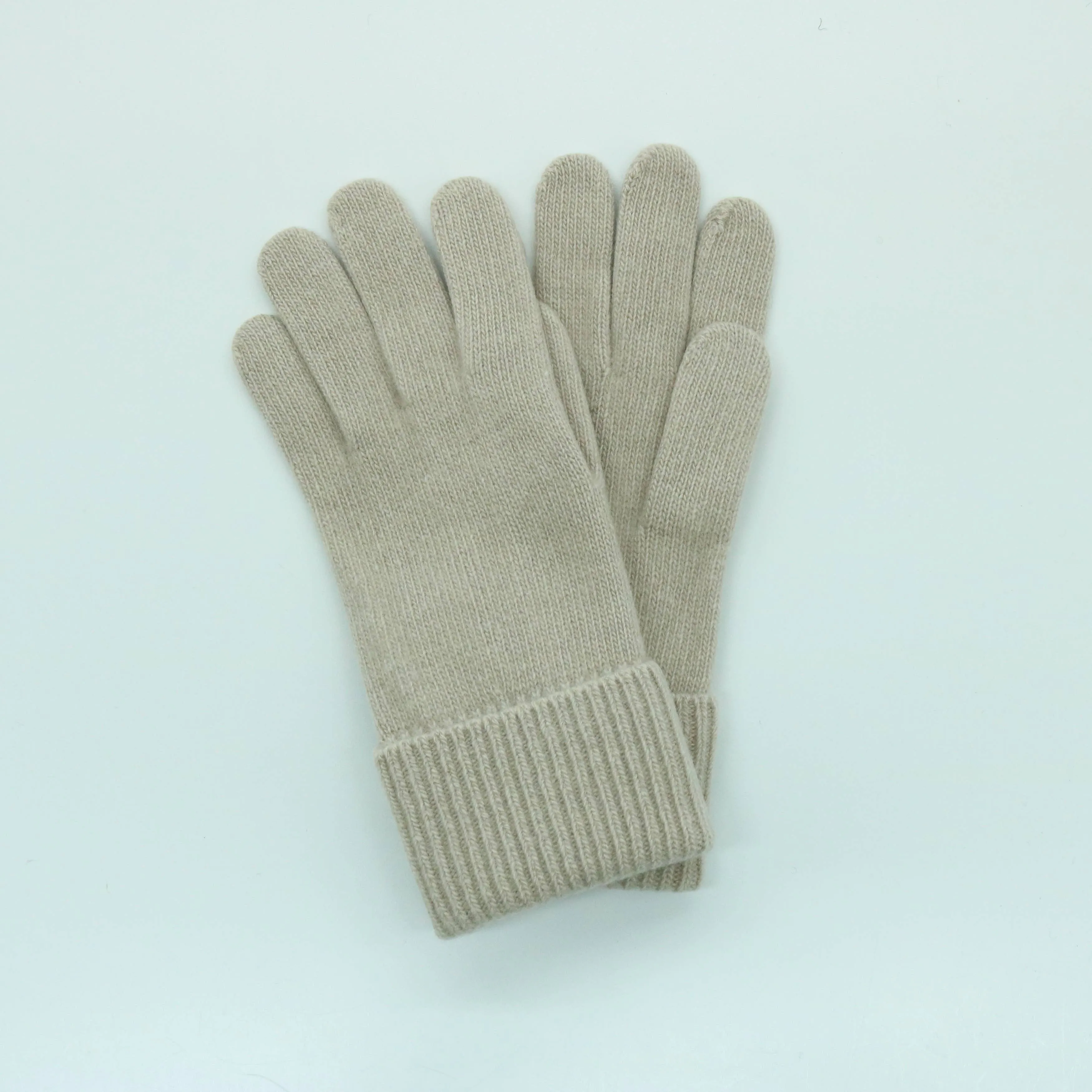Cashmere Gloves With Ribbed Cuff: Sulfur