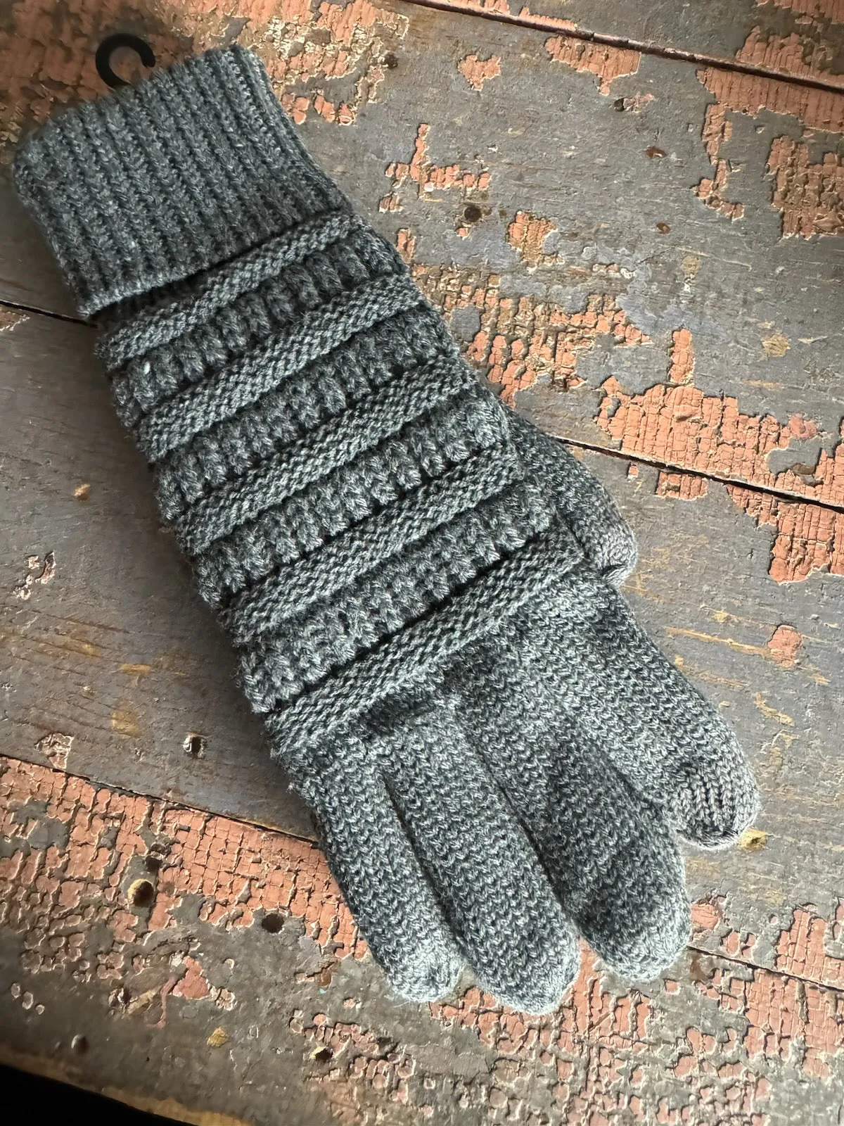 CC LINED TOUCH GLOVES GRAY