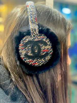 Chanel Tweed & Fur Earmuffs
