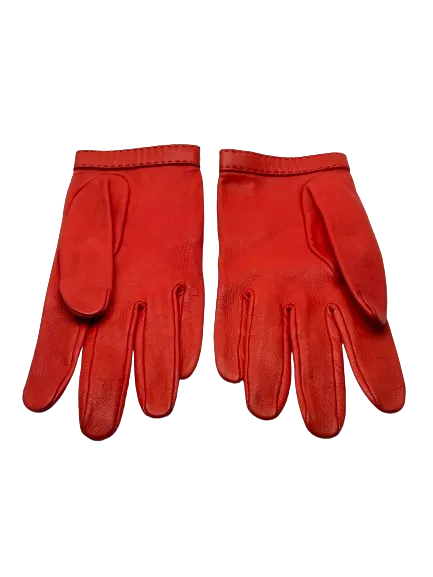 Christian Dior Red Leather Gloves UK S