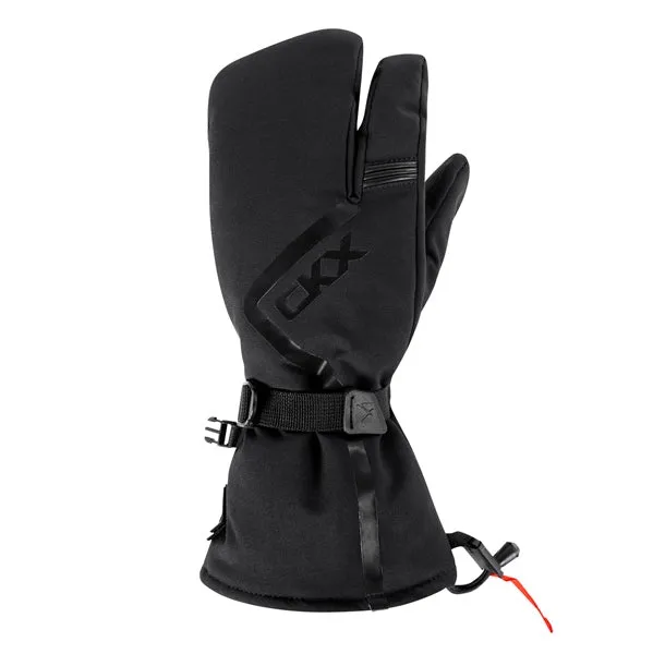 CKX Throttle Mittens 3-Fingers Leather/Fabric Snowmobile Winter Unisex