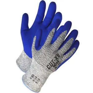 CL99-1-9629-L-Ble/Gry Gloves-BDG HPPE Cut Resistant Sandy Nitrile Palm