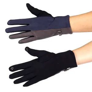 Colorblock Faux Suede Touch Gloves