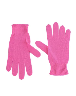 Crown of Edinburgh Cashmere Womens Short Gloves COE 001 PINK FLUO