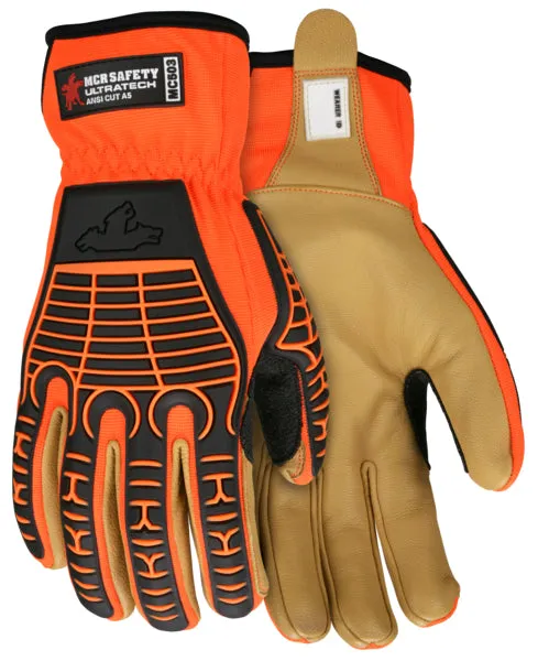 Cut & Back of Hand Protection - MC503 UtraTech Mechanics Glove with TPR Back of Hand Protection, Cut A5