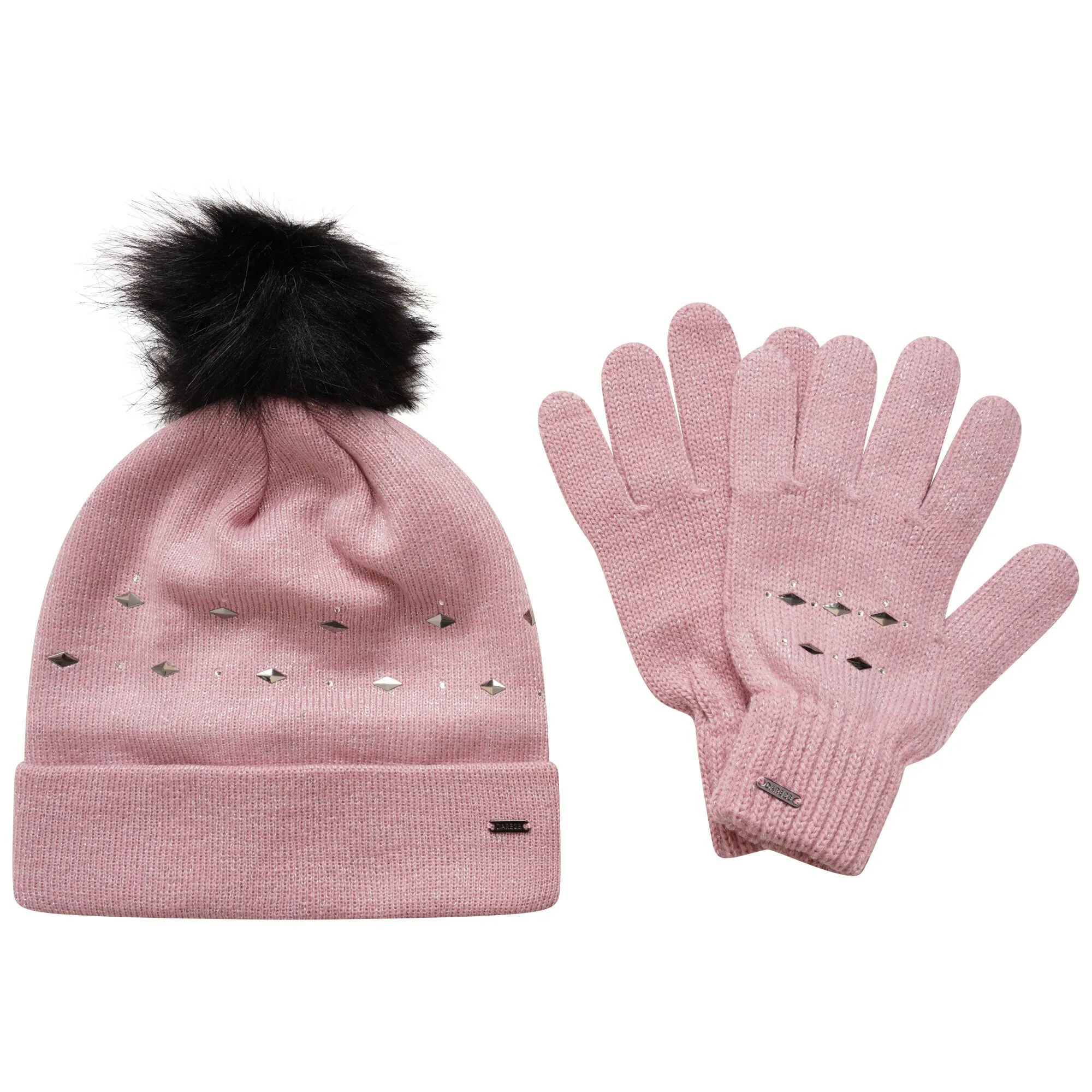 Dare 2b Women's Bejewel II Hat & Gloves Gift Set Powder Pink