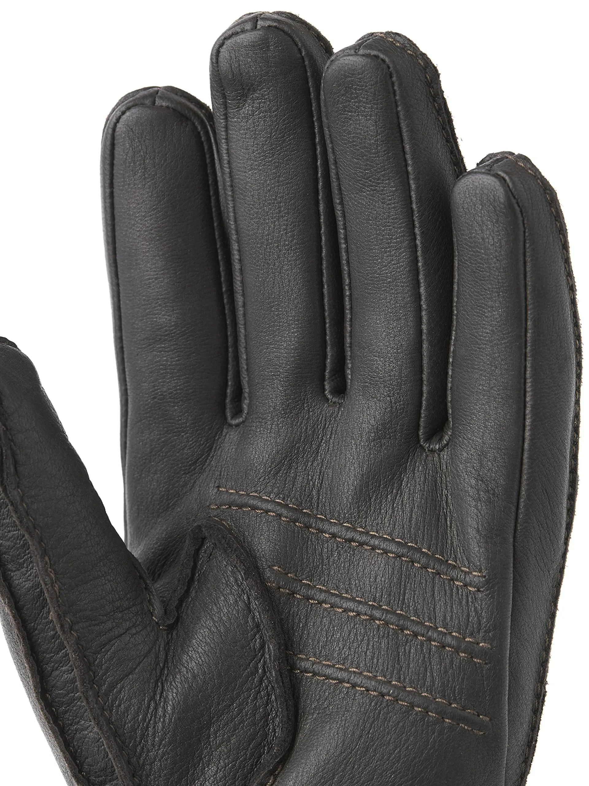 Deerskin Primaloft Rib Gloves - Black