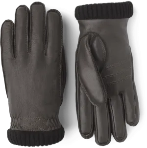 Deerskin Primaloft Rib Gloves - Black