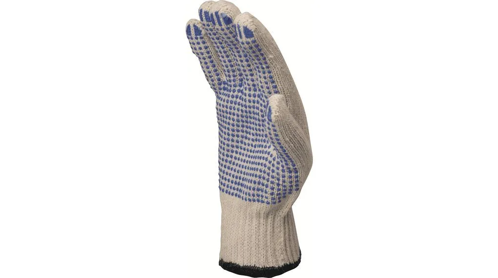 DELTAPLUS TP16909 POLYESTER COTTON KNITTED GLOVES PVC DOTS ON PALM SIZE 9
