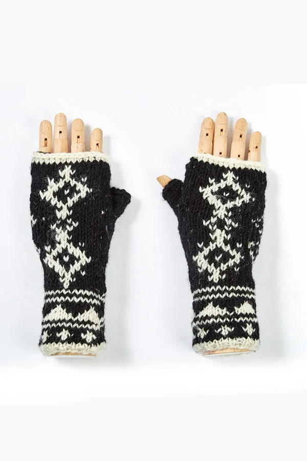 Diamond Fingerless Mittens