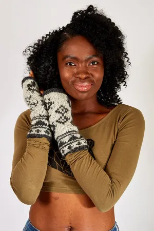 Diamond Fingerless Mittens