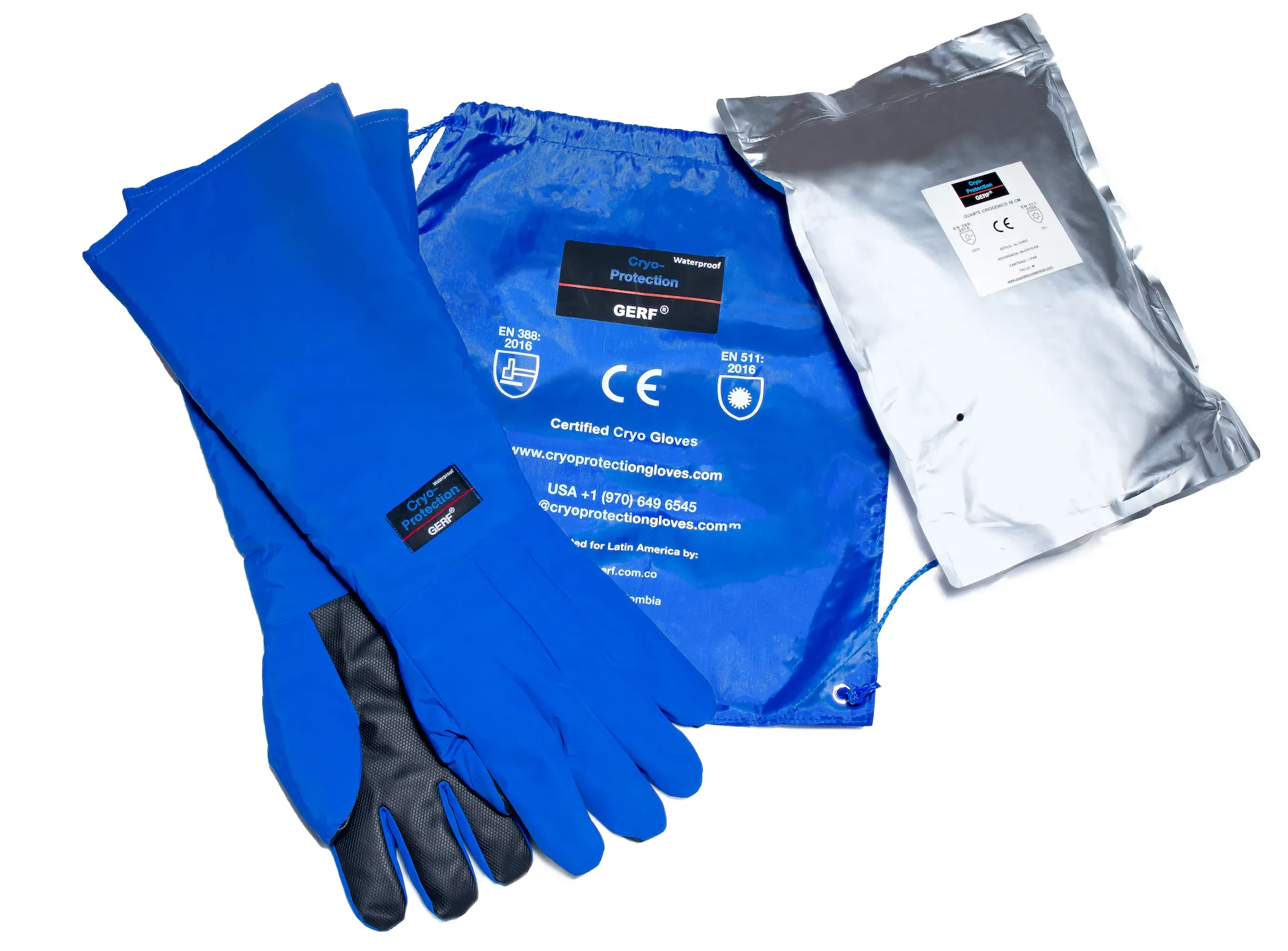 Double Waterproof - Extra Grip Elbow-Length Cryogenic Gloves.